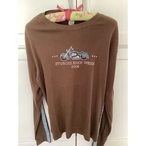 Motorcycle Rally Sturgis 2006 Bike Week XXL Long Sleeve Shirt Top BLING